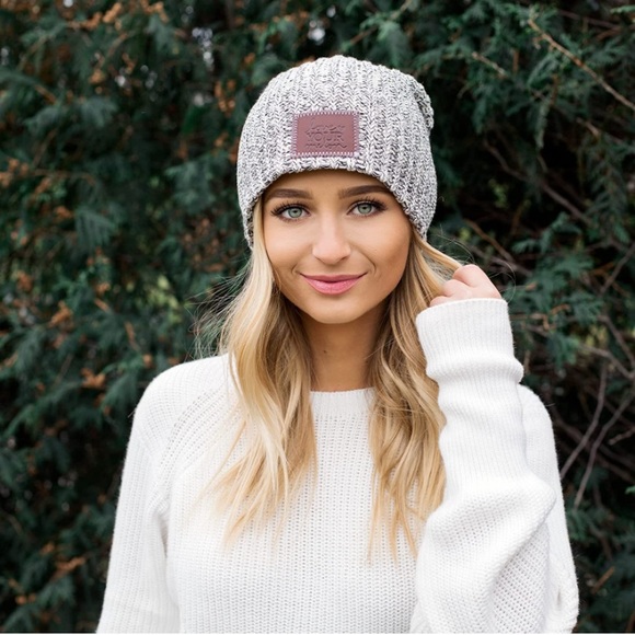 love your melon | black speckled beanie one size - Picture 3 of 9